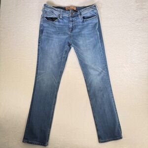 Seven7 Slim Straight Leg Jeans Medium Wash Blue Denim W34 L32 Mens Versatile